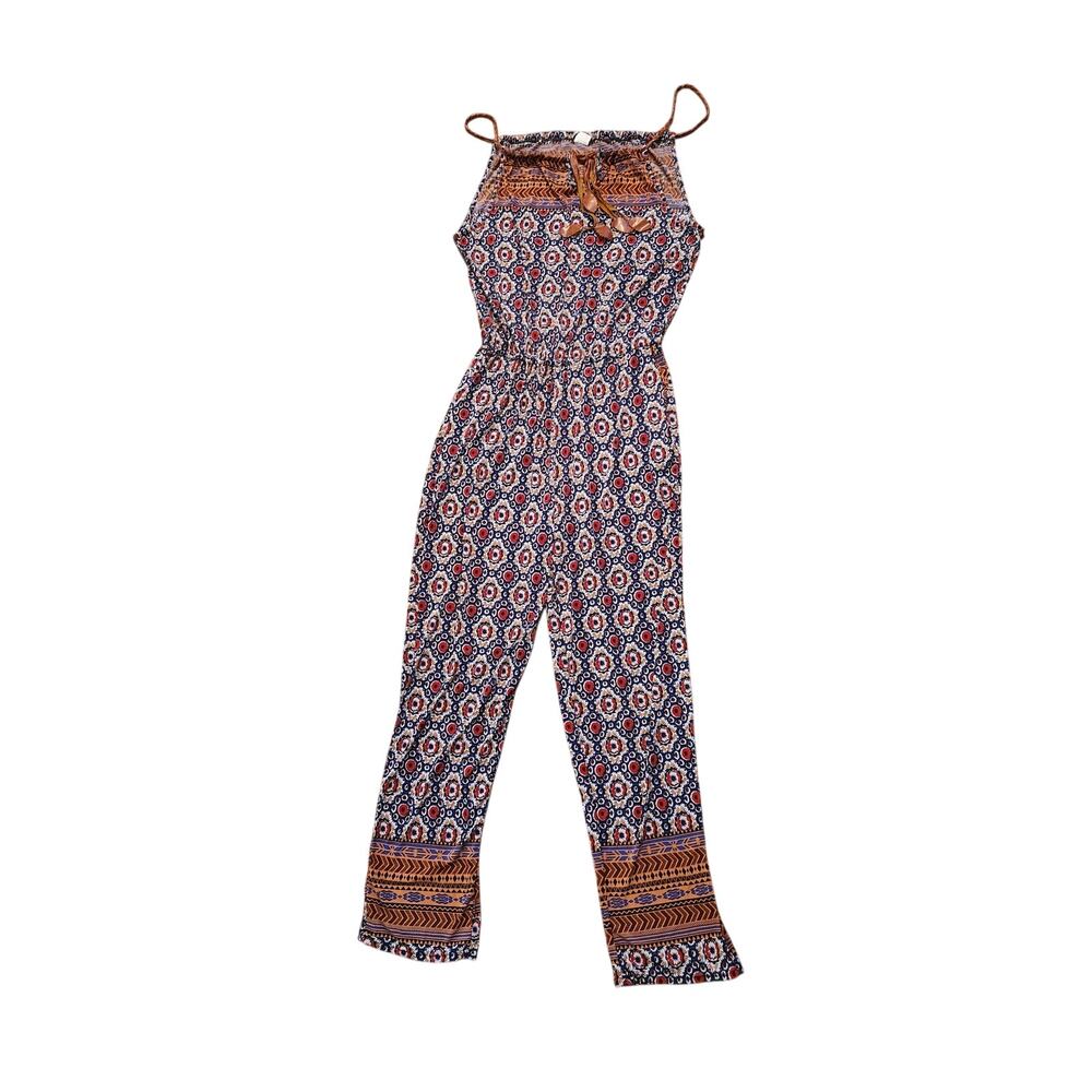 Boho Print Jumpsuit S/M Lightweight Festival Summer R omper